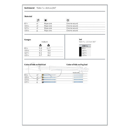 Thomastik Infeld Vienna Sentence 58 Prazision Precision 4/4 Medium Complete String Set for Violin