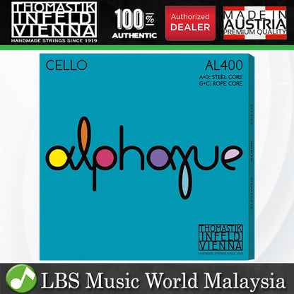 Thomastik Infeld Vienna AL400 Alphayue 4/4 Full Size Cello String Set (AL 400)