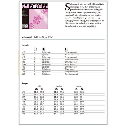 Thomastik Infeld Vienna S31 Spirocore 4/4 Full Size Cello Set (S 31)