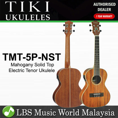 TIKI TMT-5P 5 Series Solid Mahogany Electric Tenor Ukulele - Natural Satin (TMT5P TMT 5P)