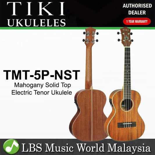 TIKI TMT-5P 5 Series Solid Mahogany Electric Tenor Ukulele - Natural Satin (TMT5P TMT 5P)