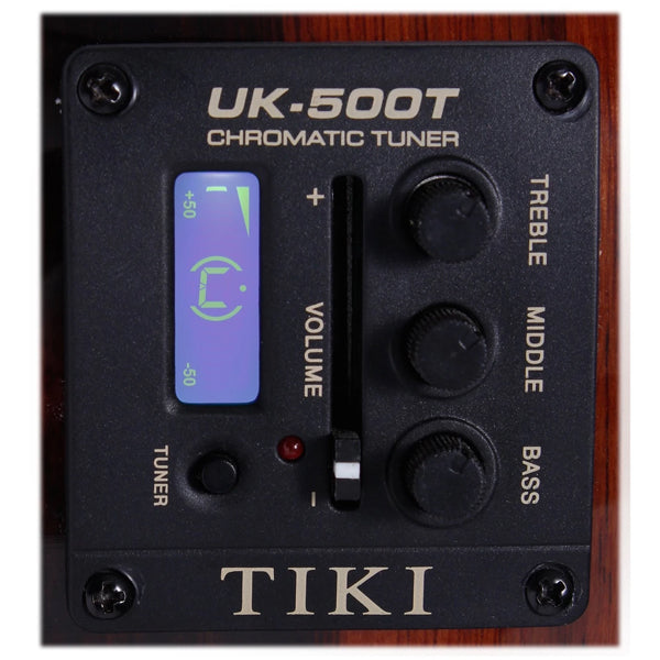 TIKI TMS-5P-NST 5 Series Mahogany Solid Top Electric Soprano Ukulele - Natural Satin (TMS5P TMS 5P)