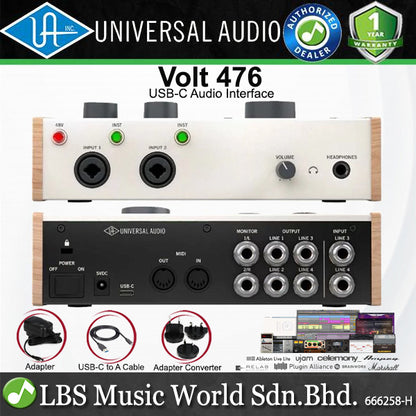 Universal Audio Volt 476 USB C Audio Interface with 2 Preamps and Recording Software (Volt476)