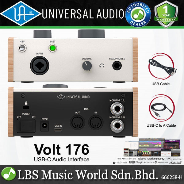Universal Audio Volt 176 USB C Powered Audio Interface with 1 Preamp and Recording Software (Volt176)