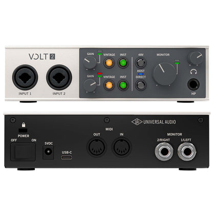 Universal Audio Volt 2 USB C Audio Interface with 2 Preamps and Recording Software (Volt2)