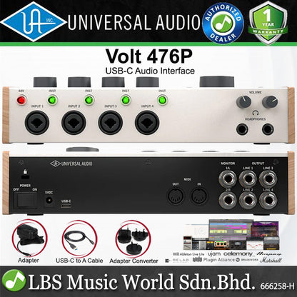 Universal Audio Volt 476P USB C Audio Interface with 4 Preamps and Recording Software (476 P)