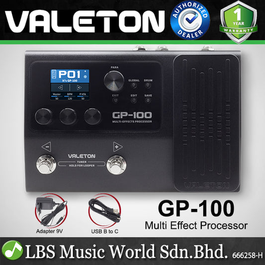 Valeton GP-100 Multi Effects Processor Pedal for Electric Guitar and Bass Pedal Amp (GP100 GP 100)