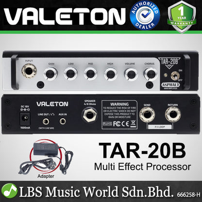 Valeton Asphalt TAR-20B 20W Mini Electric Bass Guitar Amplifier Head with Amp EQ (TAR20B TAR 20B)