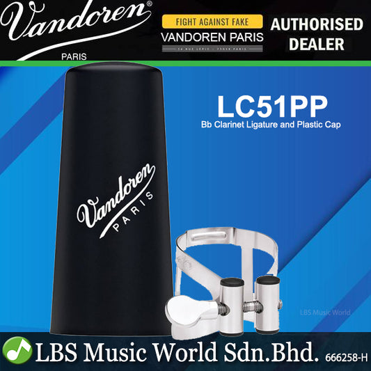 Vandoren Paris LC51PP Ligature And Plastic Cap M/O With Pewter Finish for Bb Clarinet