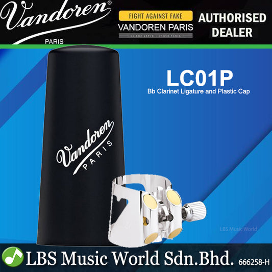 Vandoren Paris LC01P Ligature And Plastic Cap Optimum With Silver Finish for Bb Clarinet