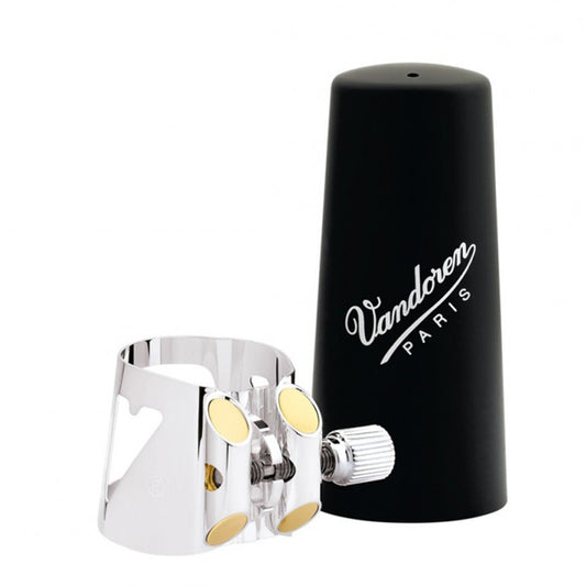 Vandoren Paris LC01P Ligature And Plastic Cap Optimum With Silver Finish for Bb Clarinet
