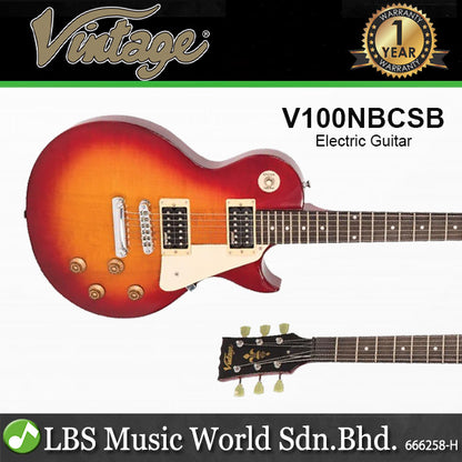 Vintage V100NB ReIssued Mahogany Body with HH Pickups Electric Guitar Unbound (V100 NB)