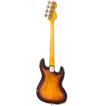 Vintage Icon Series LV74MRJP Left Handed Poplar Body Fretless Bass Guitar Gloss Black (LV74 MRJP)