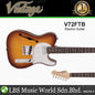 Vintage V72FTB ReIssued Custom Spec Alder Body with SS Pickups Electric Guitar - Flame Tobacco Burst (V72 FTB)