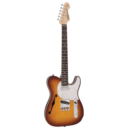 Vintage V72FTB ReIssued Custom Spec Alder Body with SS Pickups Electric Guitar - Flame Tobacco Burst (V72 FTB)