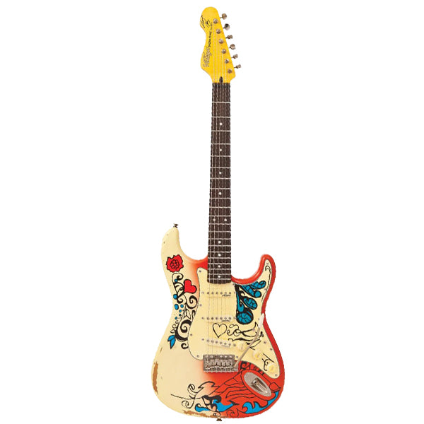 Vintage V6MRHDX Thomas Blug Signature SSS Pickup Electric Guitar Summer of Love (V6 MRHDX)
