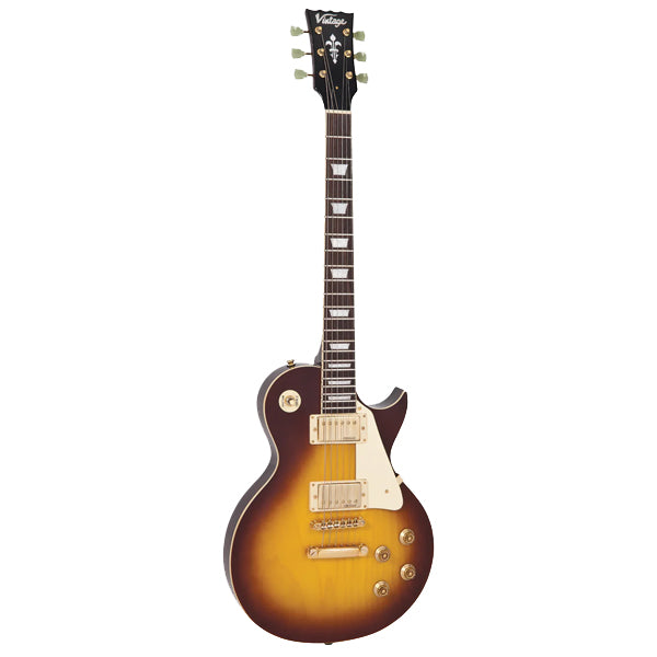 Vintage Icon Series V100MRTSB Tobacco Sunburst Mahogany Body Wilkinson HH Pickup Electric Guitar (V100 MRTSB)