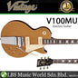 Vintage V100 Midge Ure Signature Electric Guitar Mahogany Les Paul Body - Gold Top (V100MU)