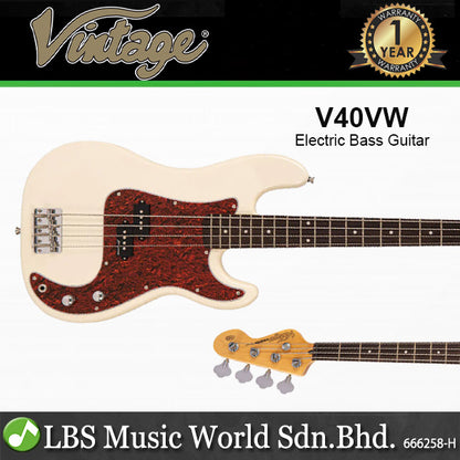 Vintage V40 Coaster Series Paulownia Body 4-String Bass Guitar (V 40)