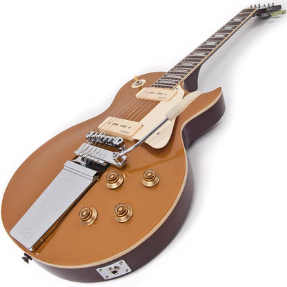 Vintage V100 Midge Ure Signature Electric Guitar Mahogany Les Paul Body - Gold Top (V100MU)