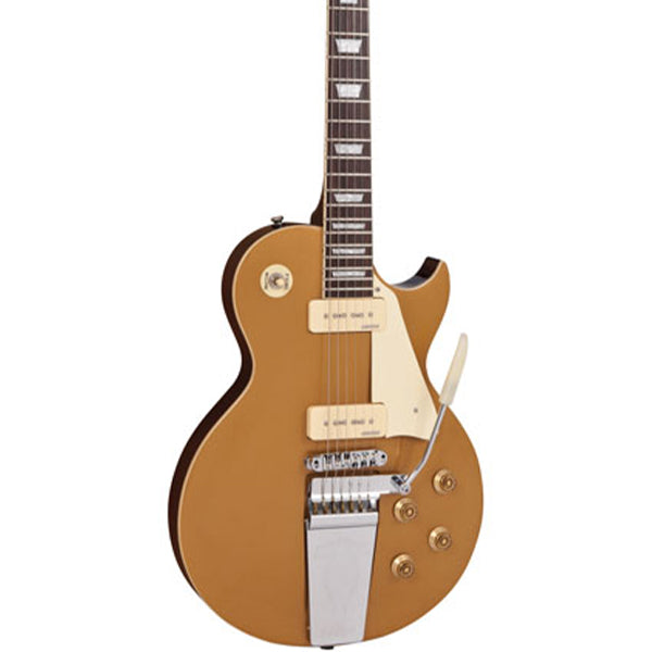 Vintage V100 Midge Ure Signature Electric Guitar Mahogany Les Paul Body - Gold Top (V100MU)