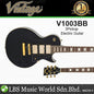 Vintage V1003BB ReIssued 3 HHH Pickup Les Paul Electric Guitar Mahogany Body - Boulevard Black (V1003 BB)