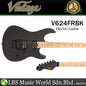 Vintage Reissued Series V624FRBK Floyd Rose Electric Guitar Satin Black HH Pickup (V624FR)