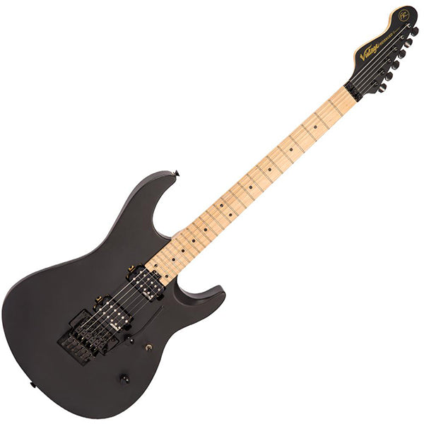 Vintage Reissued Series V624FRBK Floyd Rose Electric Guitar Satin Black HH Pickup (V624FR)