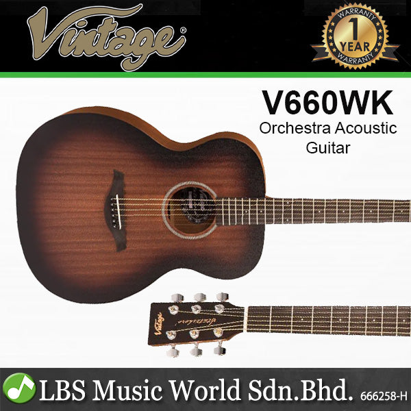 Vintage Statesboro Acoustic Guitar Mahogany Top - Whisky Sour (V440WK V660WK VE440WK VE660WK)