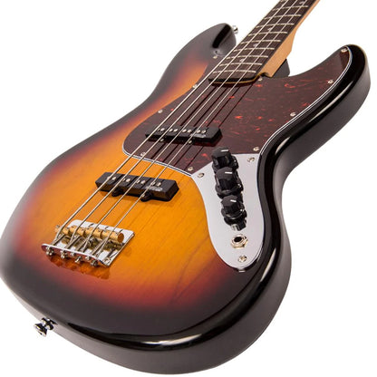Vintage VJ74SSB Reissued Series 4 String Electric Bass Guitar - Sunset Sunburst (VJ74 SSB)