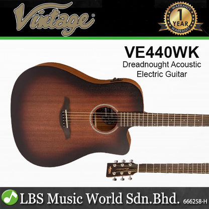 Vintage Statesboro Acoustic Guitar Mahogany Top - Whisky Sour (V440WK V660WK VE440WK VE660WK)
