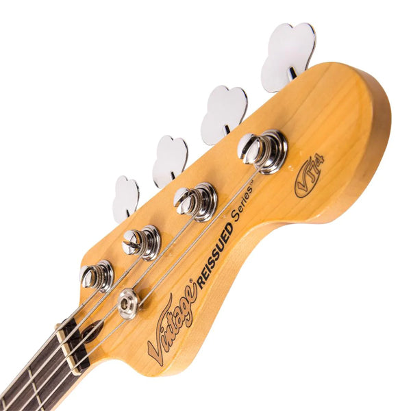 Vintage VJ74SSB Reissued Series 4 String Electric Bass Guitar - Sunset Sunburst (VJ74 SSB)