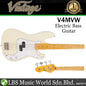 Vintage V4MVW Reissued Series 4 String Eastern Poplar Body Maple Fretboard Electric Bass Guitar White (V4 MVW)
