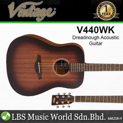Vintage Statesboro Acoustic Guitar Mahogany Top - Whisky Sour (V440WK V660WK VE440WK VE660WK)
