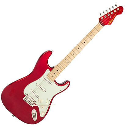 Vintage V6JVCAR John Verity Signature Electric Guitar Candy Apple Red (V6JV)