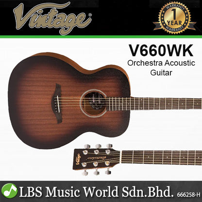 Vintage Statesboro Acoustic Guitar Mahogany Top - Whisky Sour (V440WK V660WK VE440WK VE660WK)