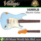 Vintage V6MRLB Icon Series Eastern Poplar Body SSS Pickup Electric Guitar Distressed Laguna Blue (V6 MRLB)