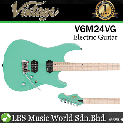 Vintage V6M24VG Reissued American Alder Body HH Pickup Electric Guitar Ventura Green (V6M 24VG)