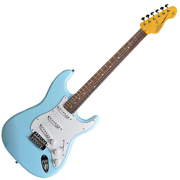 Vintage V6LB Reissued Series American Alder Body SSS Pickup Electric Guitar Laguna Blue (V6 LB)