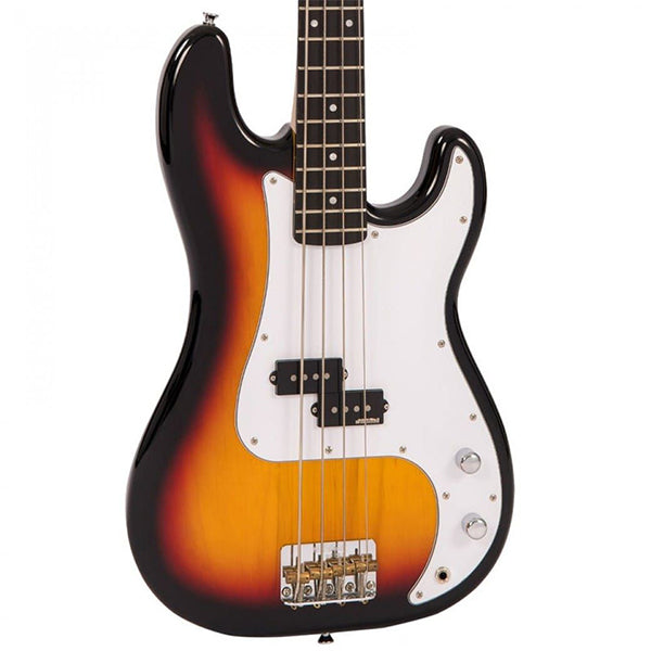 Vintage V4SB Reissued Series 4 String Bolt-On Alder Wood Body Electric Bass Guitar Sunburst (V4 SB)