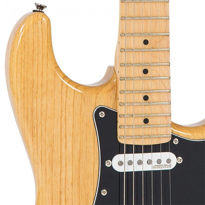 Vintage V6MNAT Reissued Series Ash Wood Body SSS Pickup Electric Guitar Natural Ash (V6 MNAT)