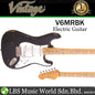Vintage V6MRBK Icon Series Eastern Poplar Body SSS Pickup Electric Guitar Distressed Boulevard Black (V6 MRBK)