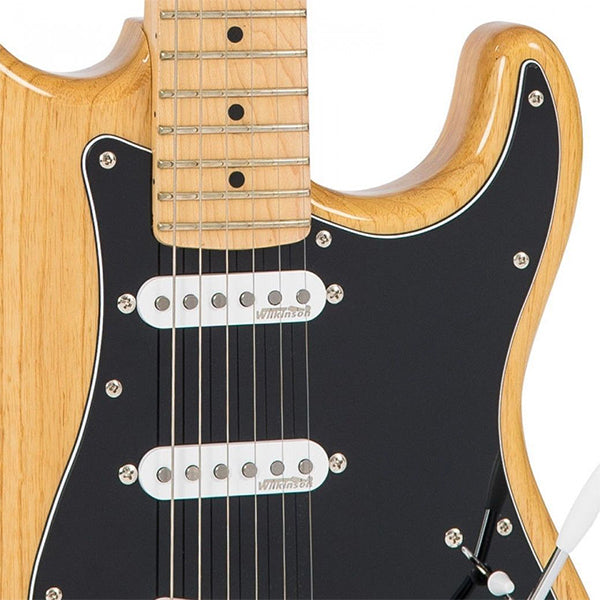 Vintage V6MNAT Reissued Series Ash Wood Body SSS Pickup Electric Guitar Natural Ash (V6 MNAT)