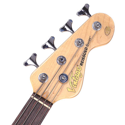 Vintage V90CAR Reissued Series Basswood Body Bolt On Neck Electric Bass Guitar Candy (V90 CAR) Apple Red
