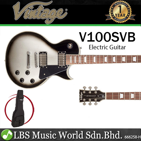 Vintage V100SVB 25th Anniversary Series Electric Guitar Silver Burst (V100)