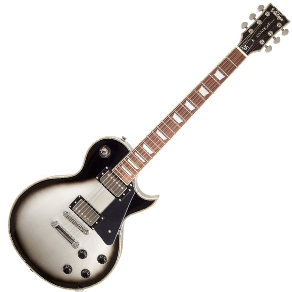 Vintage V100SVB 25th Anniversary Series Electric Guitar Silver Burst (V100)