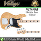 Vintage VJ74NAT Reissued Series Eastern Poplar Body Jazz Style 4 String Electric Bass Guitar Natural (VJ74 NAT)