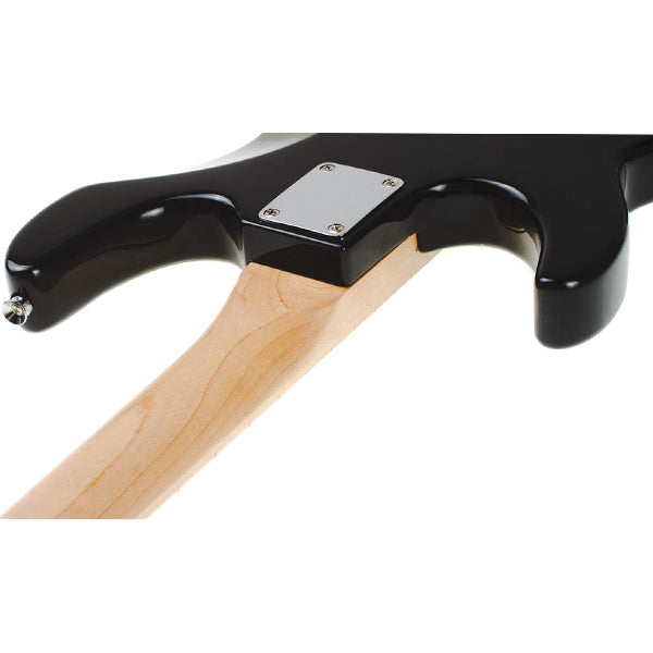 Vintage V964BLK Reissued Series Eastern Poplar Body Bolt On 4 String Active Pickup Electric Bass Guitar Gloss Black (V964 BLK)