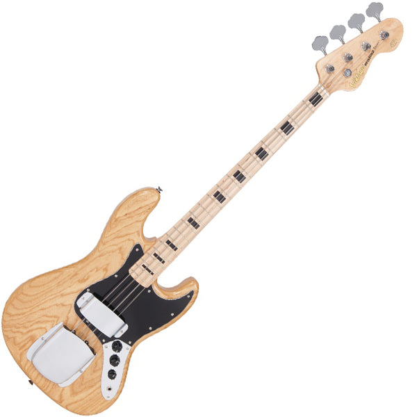 Vintage VJ74NAT Reissued Series Eastern Poplar Body Jazz Style 4 String Electric Bass Guitar Natural (VJ74 NAT)