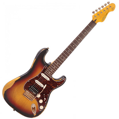 Vintage V6HMRSSB Icon Series Electric Guitar Distressed Tobacco Sunburst (V6H)
